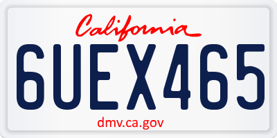 CA license plate 6UEX465