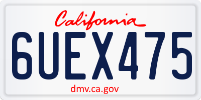 CA license plate 6UEX475