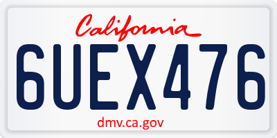 CA license plate 6UEX476