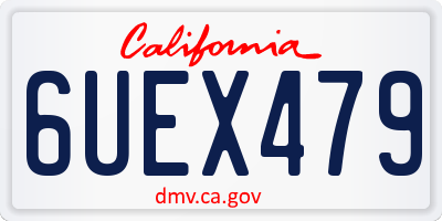 CA license plate 6UEX479