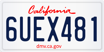 CA license plate 6UEX481