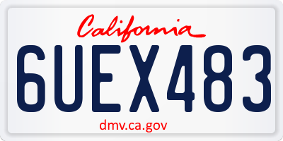 CA license plate 6UEX483