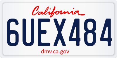 CA license plate 6UEX484