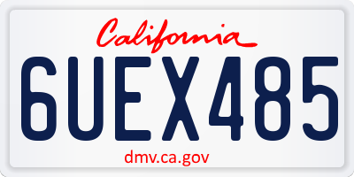 CA license plate 6UEX485