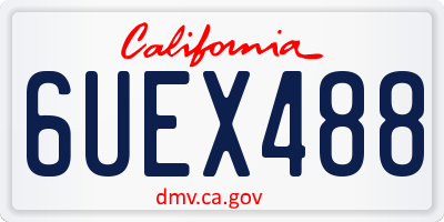 CA license plate 6UEX488