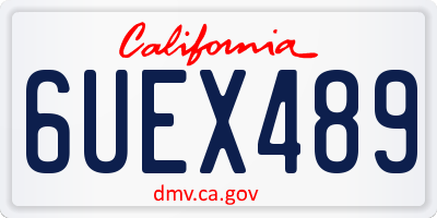CA license plate 6UEX489