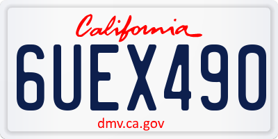 CA license plate 6UEX490
