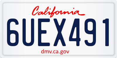 CA license plate 6UEX491