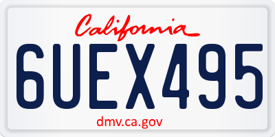 CA license plate 6UEX495