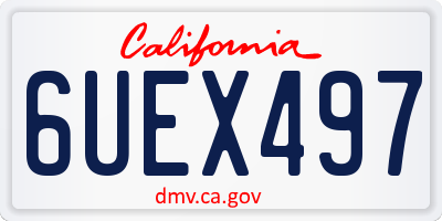 CA license plate 6UEX497