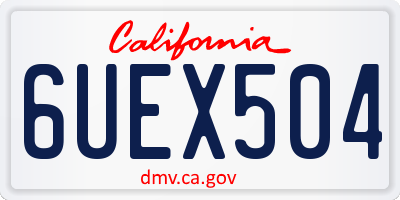 CA license plate 6UEX504