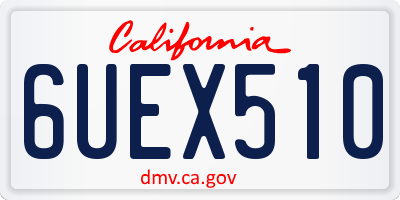 CA license plate 6UEX510