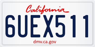 CA license plate 6UEX511