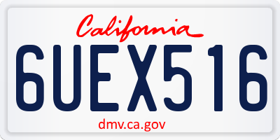 CA license plate 6UEX516