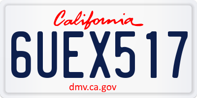 CA license plate 6UEX517