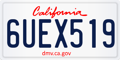 CA license plate 6UEX519