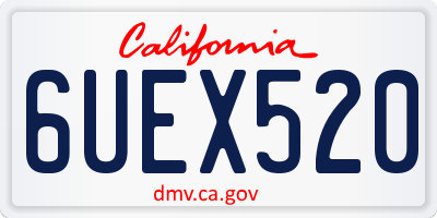 CA license plate 6UEX520