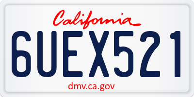 CA license plate 6UEX521