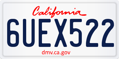 CA license plate 6UEX522