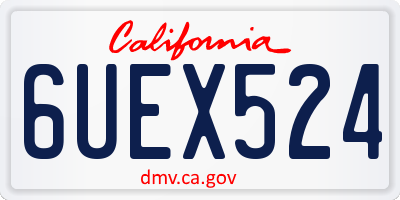 CA license plate 6UEX524