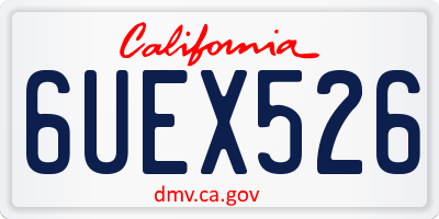 CA license plate 6UEX526