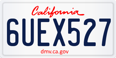 CA license plate 6UEX527