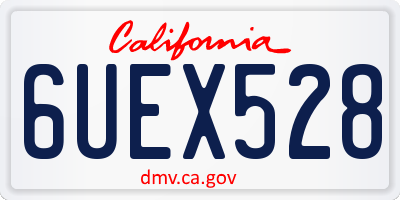 CA license plate 6UEX528