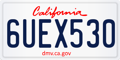 CA license plate 6UEX530