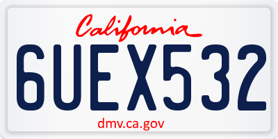 CA license plate 6UEX532