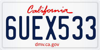 CA license plate 6UEX533