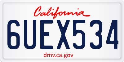 CA license plate 6UEX534