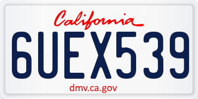 CA license plate 6UEX539