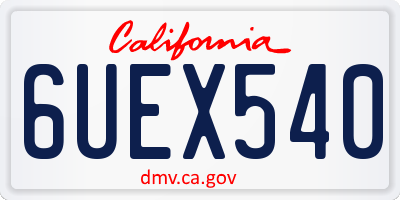 CA license plate 6UEX540