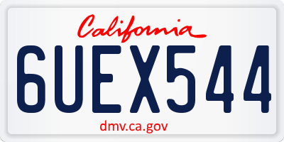 CA license plate 6UEX544