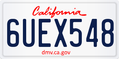 CA license plate 6UEX548