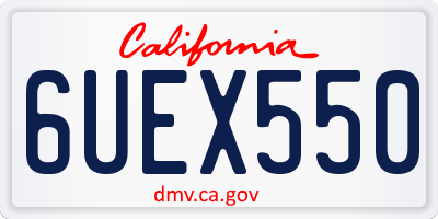 CA license plate 6UEX550