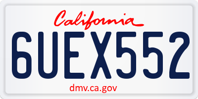 CA license plate 6UEX552