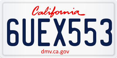 CA license plate 6UEX553