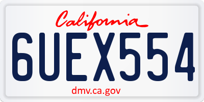 CA license plate 6UEX554