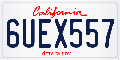 CA license plate 6UEX557