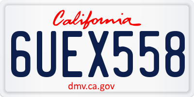 CA license plate 6UEX558