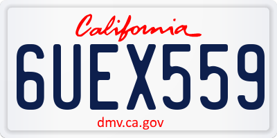 CA license plate 6UEX559