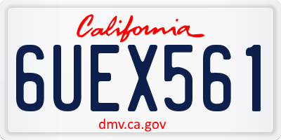 CA license plate 6UEX561