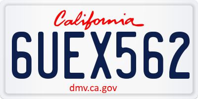 CA license plate 6UEX562