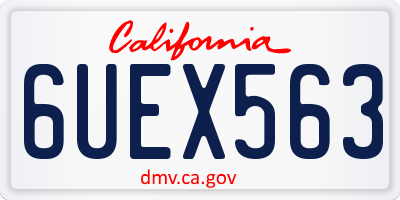 CA license plate 6UEX563