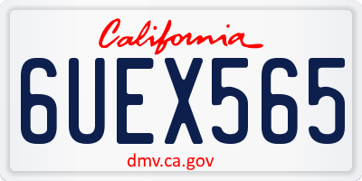CA license plate 6UEX565