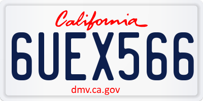 CA license plate 6UEX566