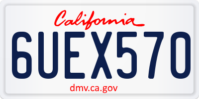 CA license plate 6UEX570