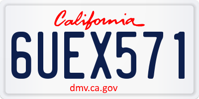 CA license plate 6UEX571