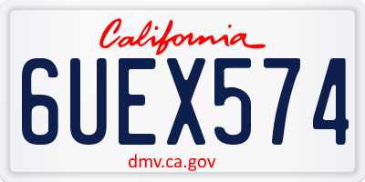 CA license plate 6UEX574
